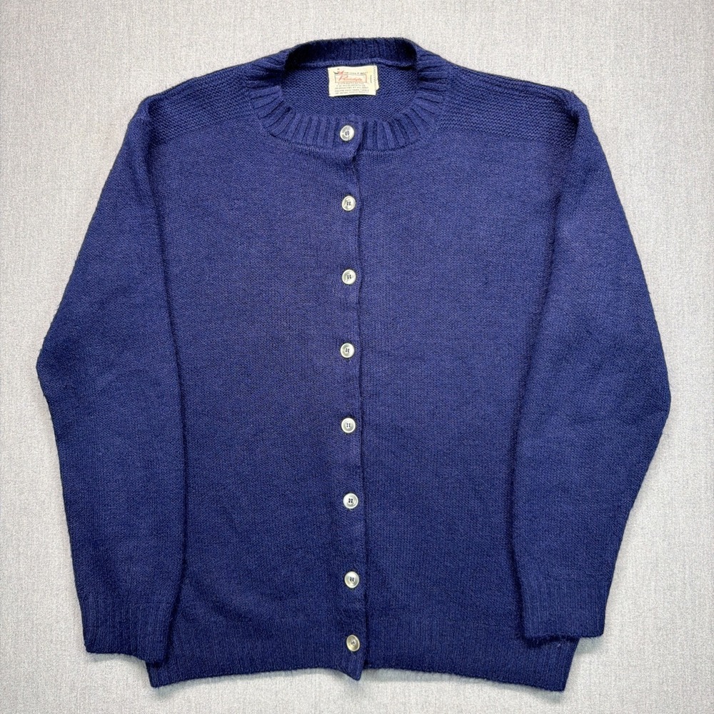 Primstyle Women's Button Up Cardigan Sweater Navy ‎ Size L Vintage